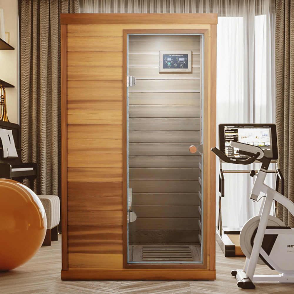 AVAXA 1-Person Indoor Red Cedar Infrared Sauna with 6-Far-Infrared Carbon Heaters