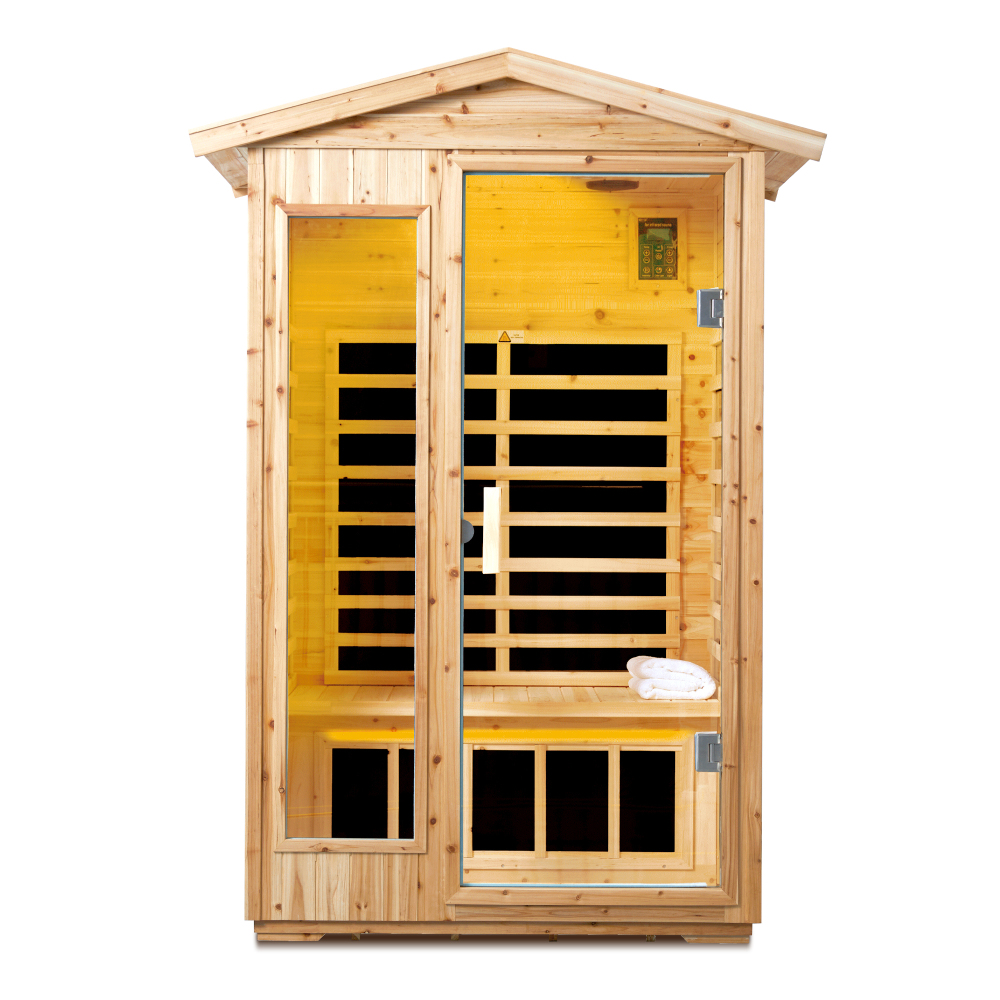 AVAXA 2-Person Old-Fir Outdoor Infrared Sauna with 8-Carbon Far Infrared Heaters and Waterproof