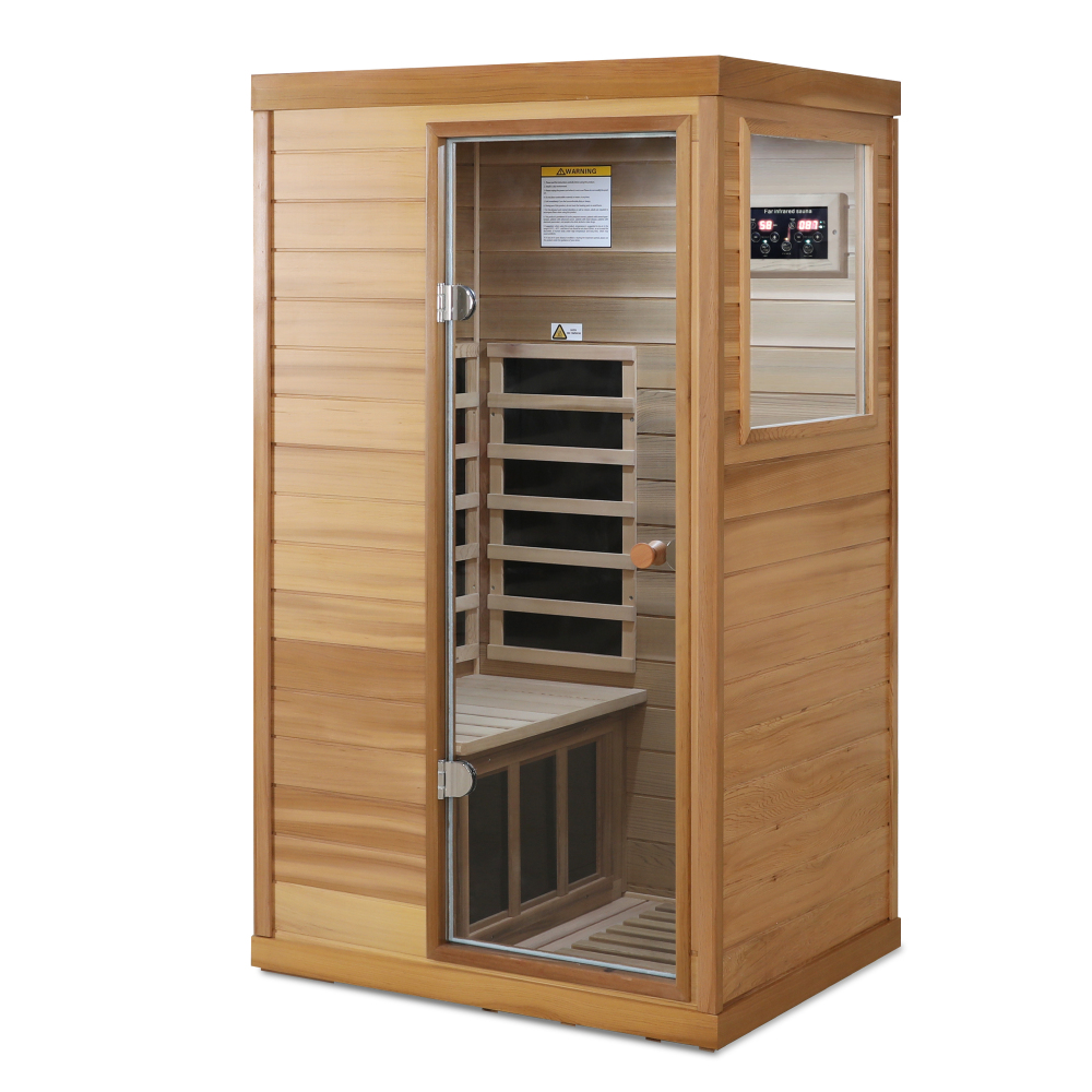 AVAXA 1-Person Indoor Red Cedar Infrared Sauna with 6-Far-Infrared Carbon Heaters