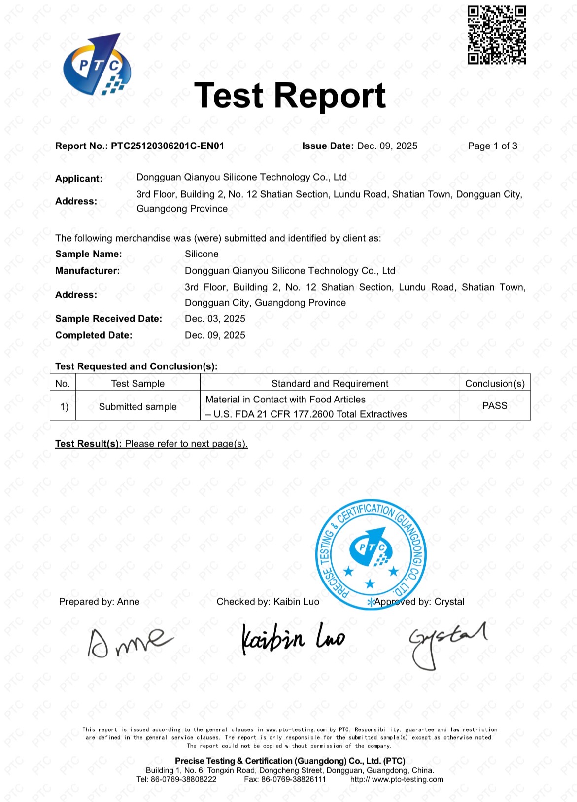 Seylix Quality Control