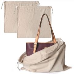 Custom White Flannel Brushed Thick Cotton Draw String Dust Bag for Handbag