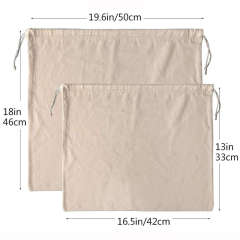 Custom White Flannel Brushed Thick Cotton Draw String Dust Bag for Handbag
