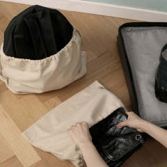 Custom White Flannel Brushed Thick Cotton Draw String Dust Bag for Handbag
