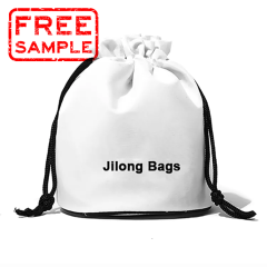 Custom Print Logo Fashion White Silk Satin Drawstring Makeup Pouch Bag Reusable Branded Round Bottom Gift Pouch Bag