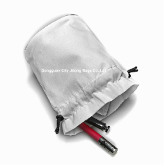 Custom Print Logo Fashion White Silk Satin Drawstring Makeup Pouch Bag Reusable Branded Round Bottom Gift Pouch Bag