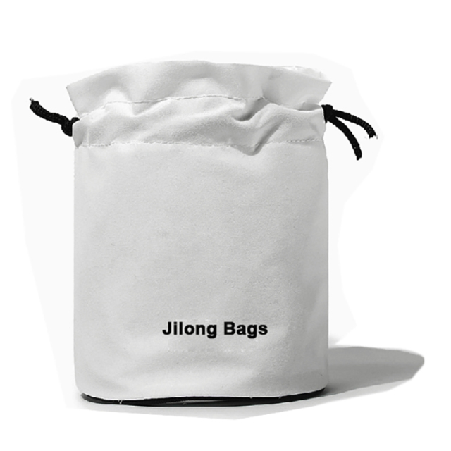 Custom Print Logo Fashion White Silk Satin Drawstring Makeup Pouch Bag Reusable Branded Round Bottom Gift Pouch Bag