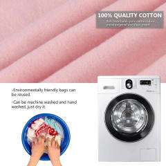 Custom Laundry Pink Cotton Drawstring Bag Flannel Dust Bag for Handbag