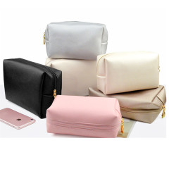 Customized Fashion Bulk Small Travel Zippered PVC Leather Toiletry Makeup Storage Cosmetic Pouch Bag Wholesale