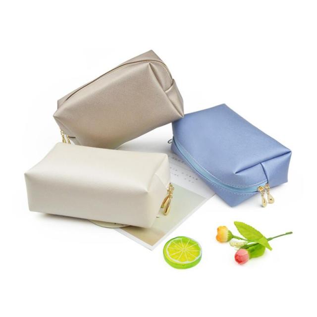 Customized Fashion Bulk Small Travel Zippered PVC Leather Toiletry Makeup Storage Cosmetic Pouch Bag Wholesale