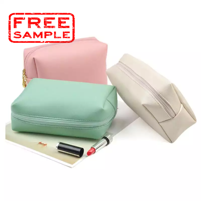 Customized Fashion Bulk Small Travel Zippered PVC Leather Toiletry Makeup Storage Cosmetic Pouch Bag Wholesale
