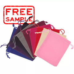 Small Velvet Pouch Drawstring Jewelry Dust Print Custom Gift  Black Laundry Reusable Fabric Draw String Cloth Pack Bag With Logo