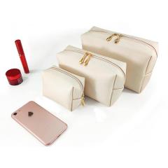 Customized Fashion Bulk Small Travel Zippered PVC Leather Toiletry Makeup Storage Cosmetic Pouch Bag Wholesale