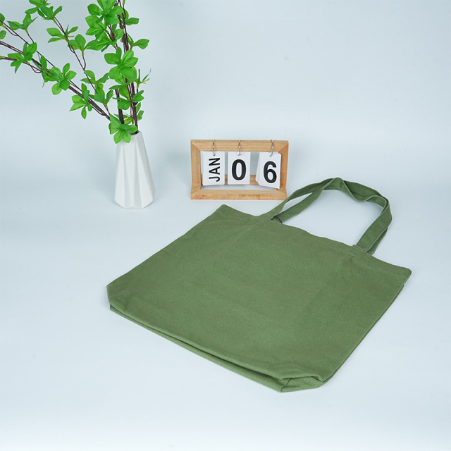 Natural Reusable Grocery Shopping Blank Canvas Tote Bag Large Green Canvas Bag for Women Travel