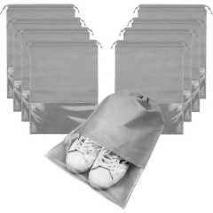 Custom Eco Friendly Non Woven Transparent Clear Pvc Window Logo Drawstring Pouch Reusable Pull String Dust Shoe Bag for Shop