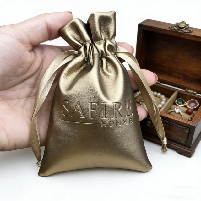 Classic Luxury Portable Drawstring Closure Pouches for Jewelry Storage