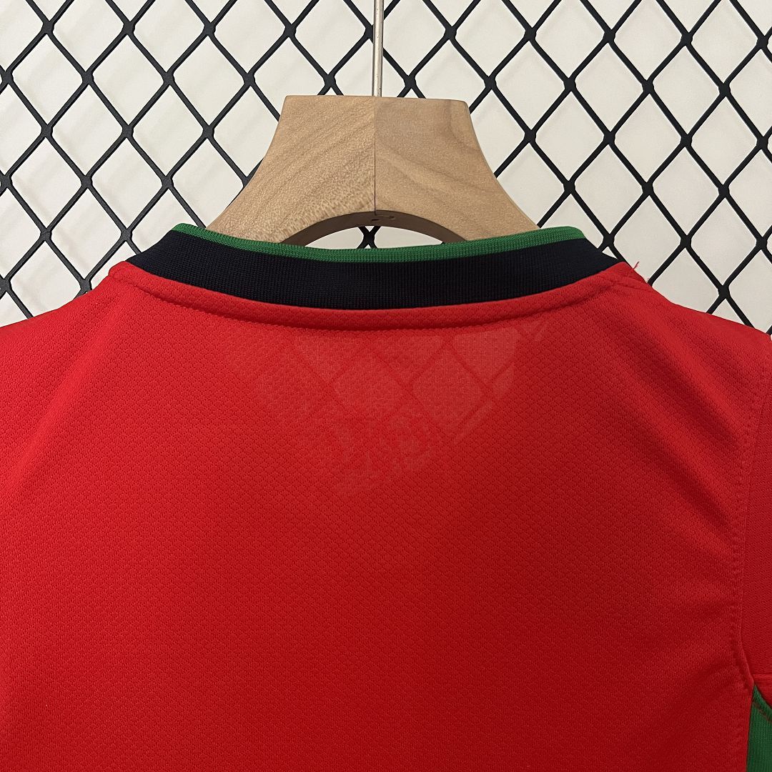 Portugal Home Football Uniform Kids Kit Jersey+Shorts EURO 2024