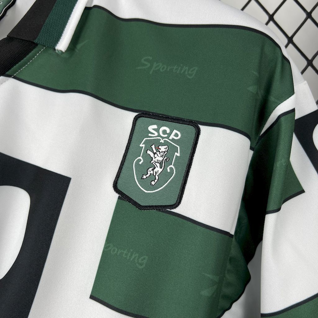Sporting CP Retro Soccer Jersey Home Custom Shirt 2000/01