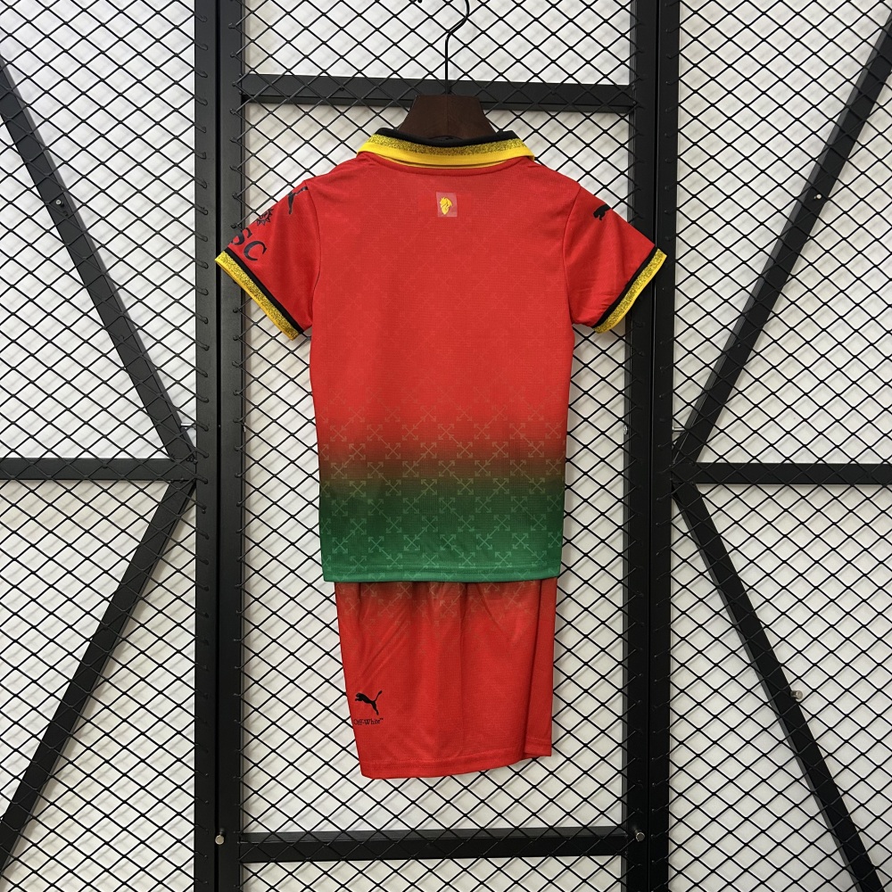 AC Milan Soccer Jersey Fourth Away Goalkeeper Kids Kit Jersey+Shorts 2024/25