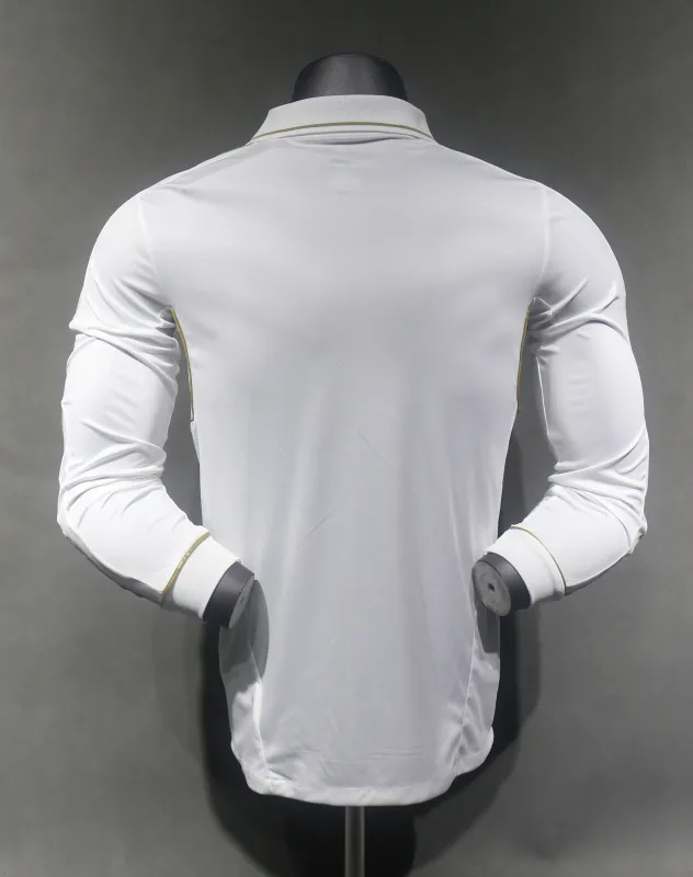 Real Madrid Authentic Retro Jersey Home Long Sleeve Soccer Shirt 2011/12