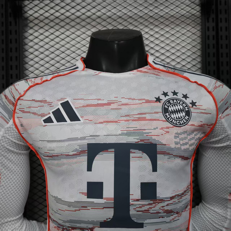 Authentic Bayern Munich Soccer Jersey Away Long Sleeve Shirt 2025/26
