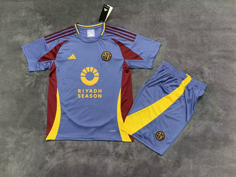 Roma Soccer Jersey Third Away Kids Kit Jersey+Shorts 2024/25