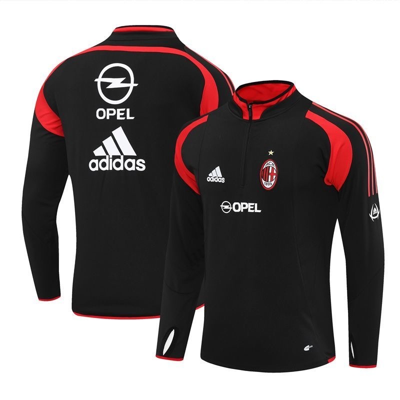 AC Milan Retro Training Kit Sweatshirt Black 2004/05