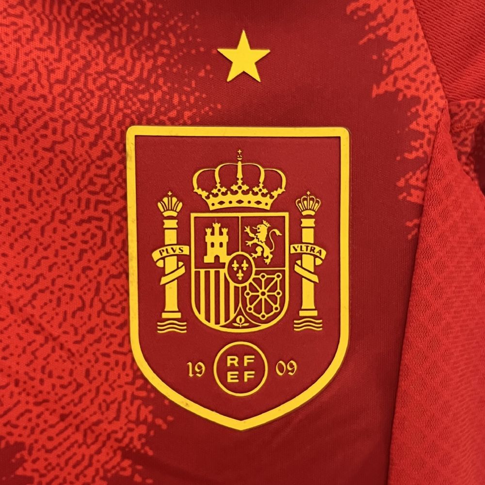 Spain Home Football Uniform Kids Kit Jersey+Shorts EURO 2024