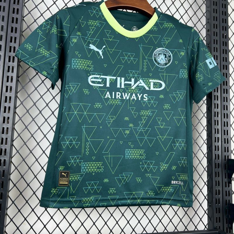 Manchester City Fourth Away Kids Kit Jersey+Shorts 2025/26