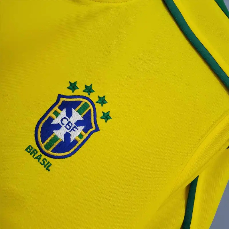 Brazil Retro Jersey Custom Home Soccer Jersey 1998