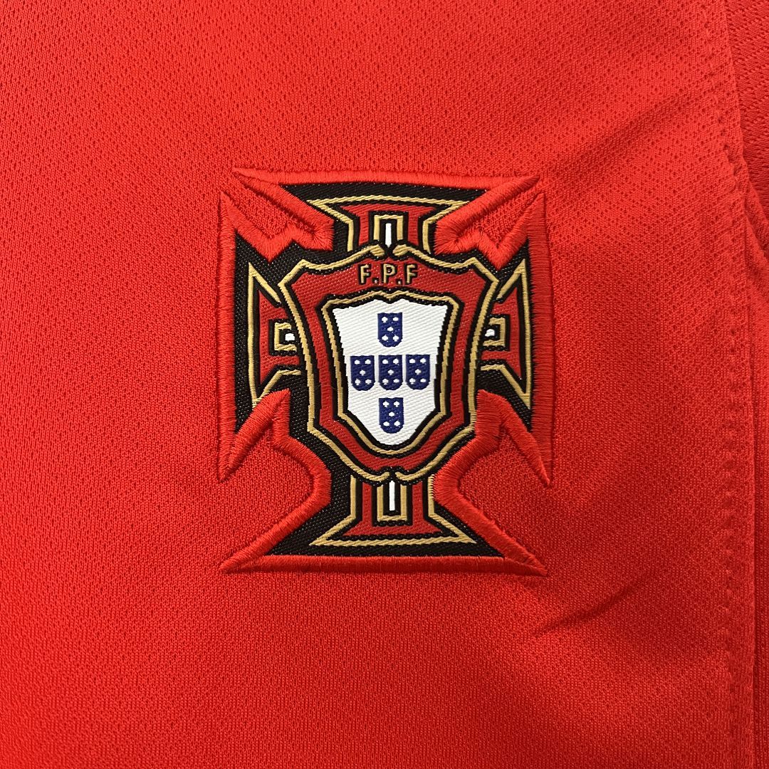 Portugal Home Football Uniform Kids Kit Jersey+Shorts EURO 2024