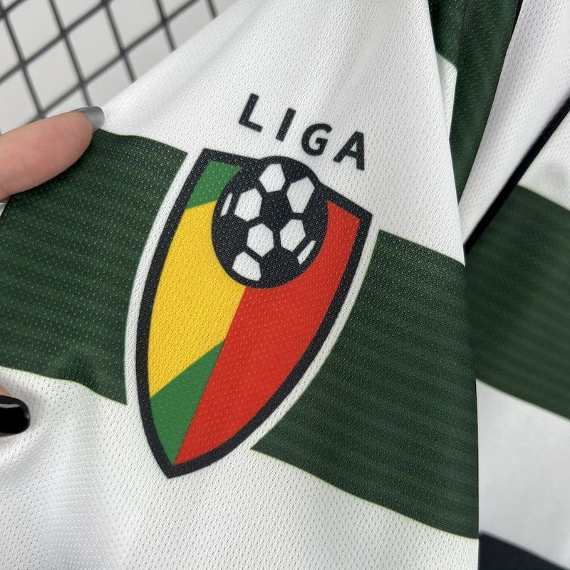 Sporting CP Retro Soccer Jersey Home Long Sleeve Custom Shirt 2001/03