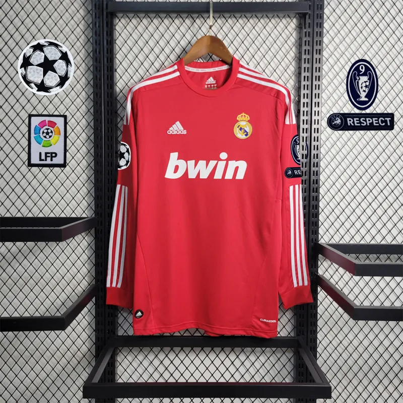 Real Madrid Retro Jersey Away Long Sleeve Soccer Shirt 2011/12