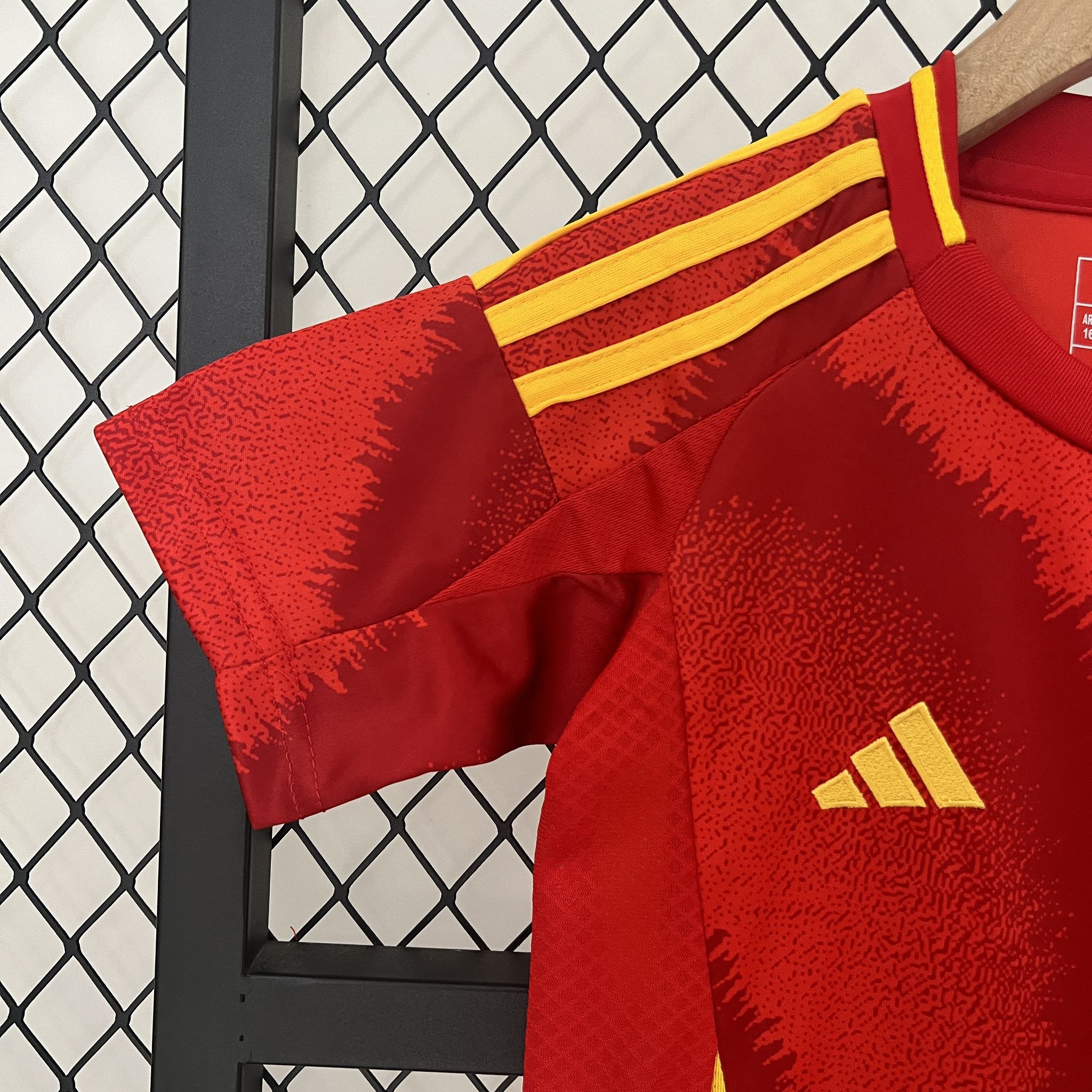 Spain Home Football Uniform Kids Kit Jersey+Shorts EURO 2024