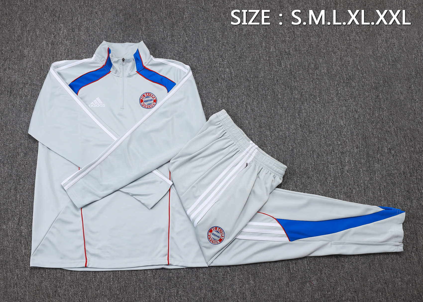 Bayern Munich Training Kit (Sweatshirt+Pants) Light Grey 2025/26