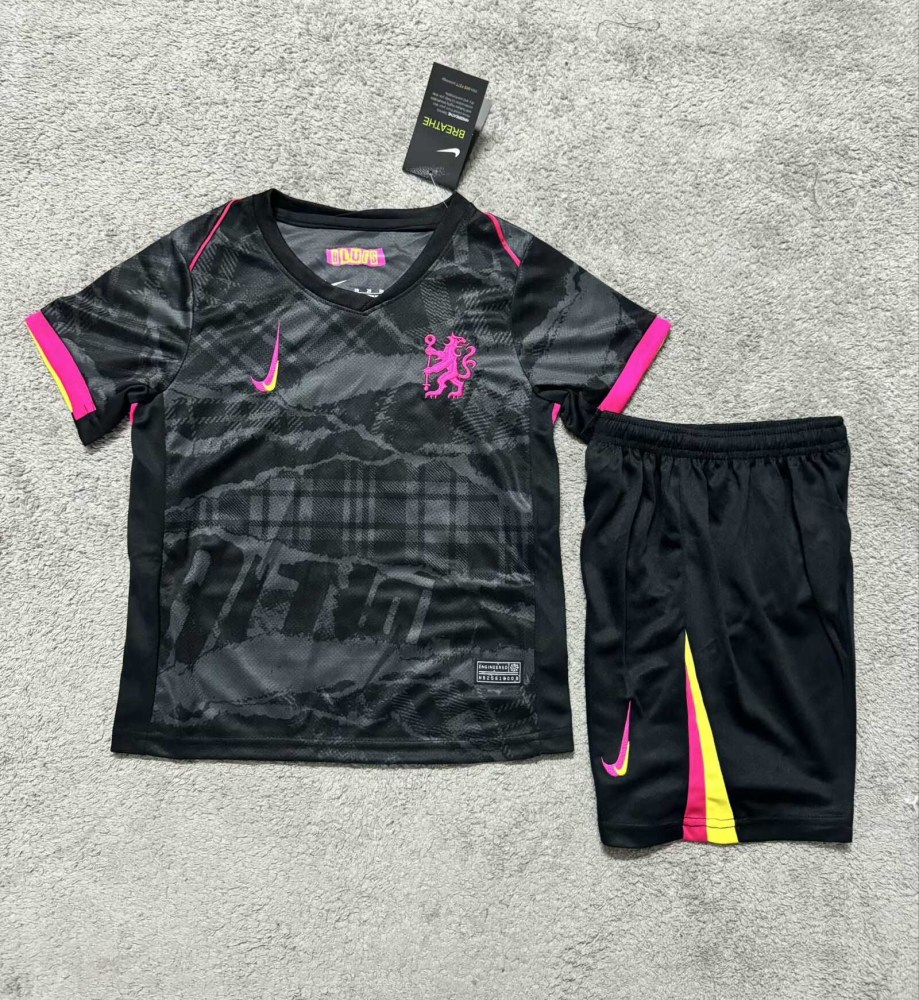 Chelsea Football Jersey Third Away Kids Kit Jersey+Shorts 2024/25