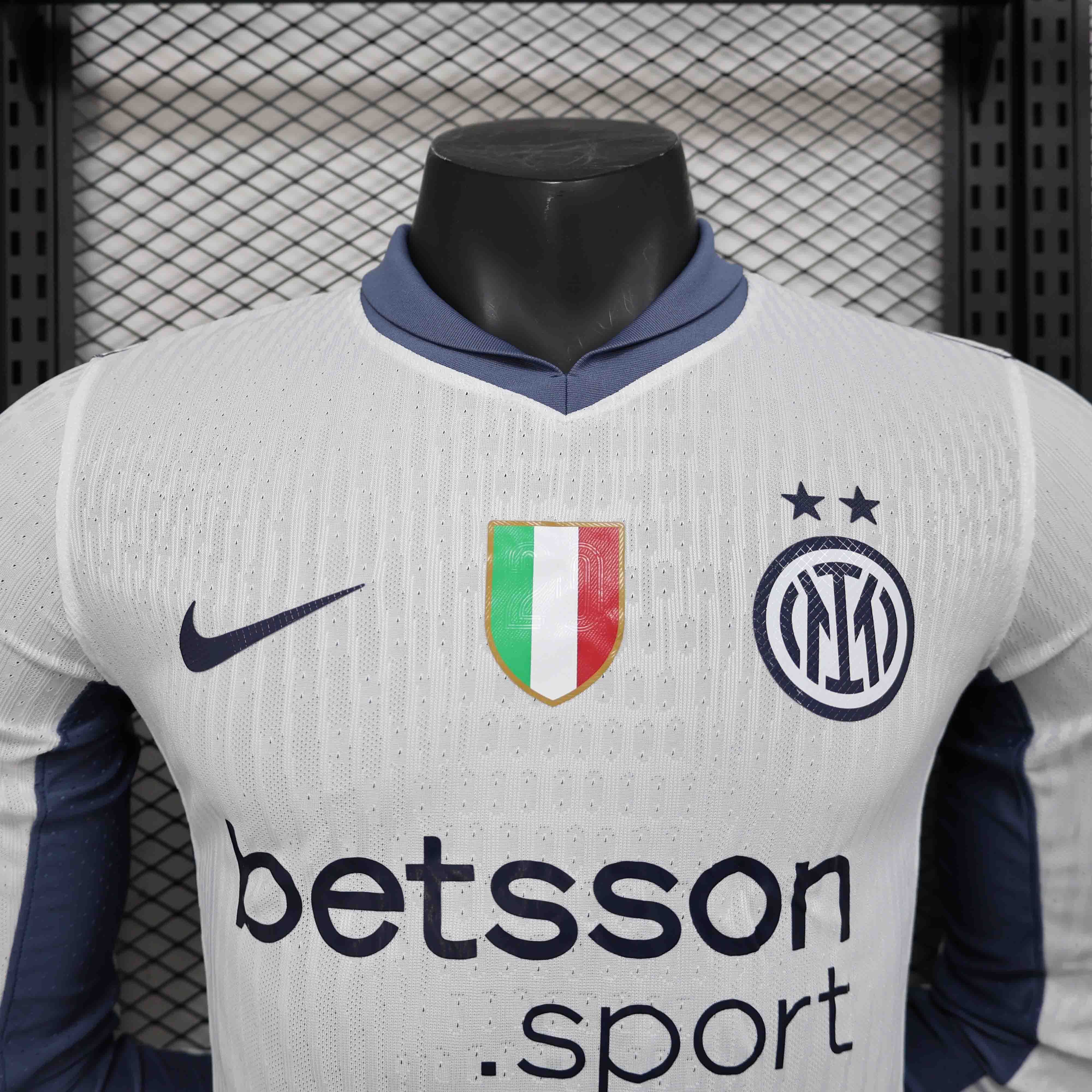 Authentic Soccer Jersey Inter Milan Away Shirt Long Sleeve 2024/25