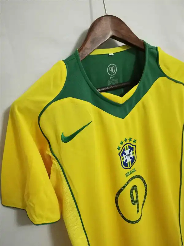 Brazil Retro Jersey Custom Home Soccer Jersey 2004