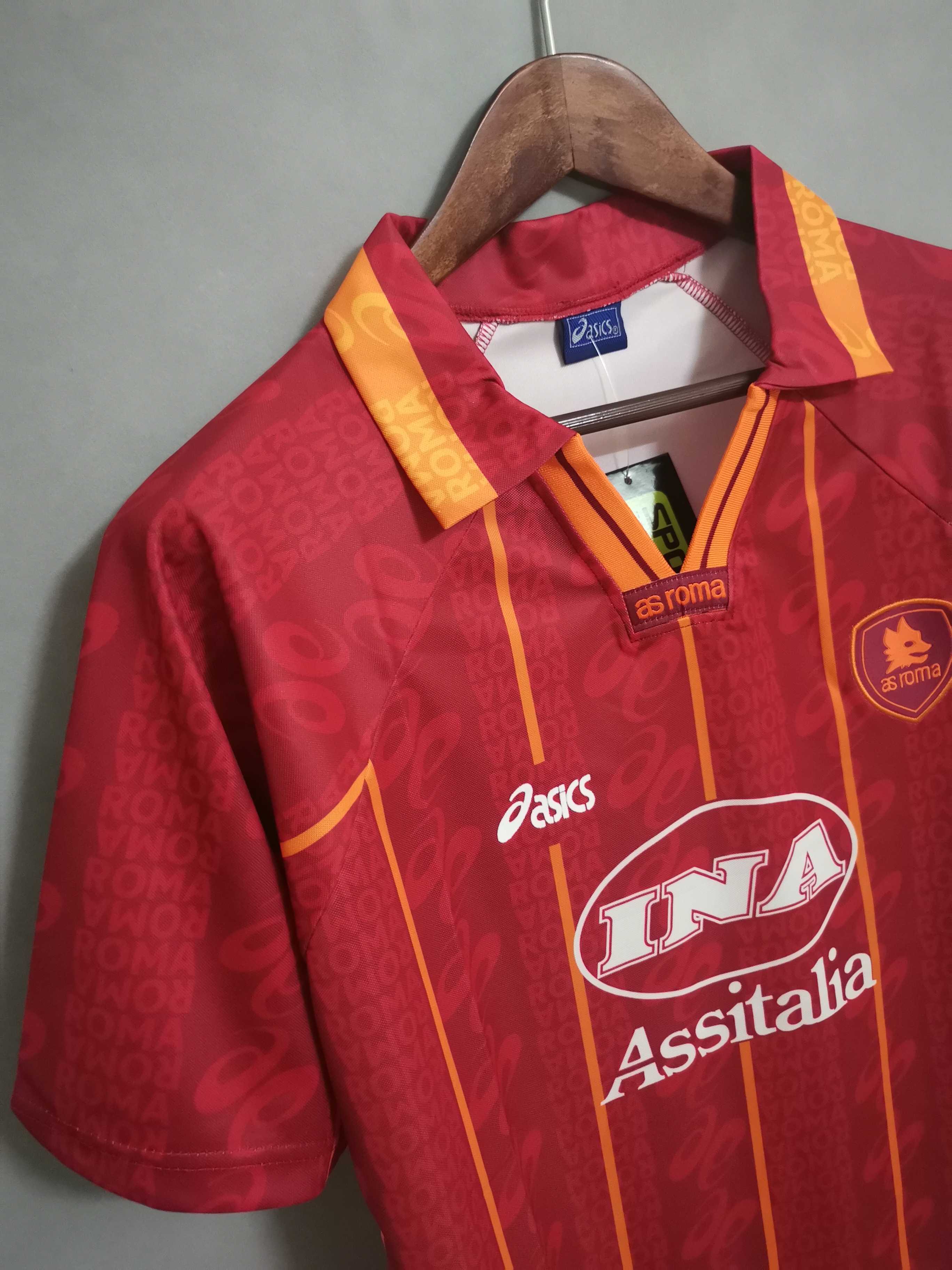 Roma Retro Soccer Jersey Home Custom Shirt 1996/97