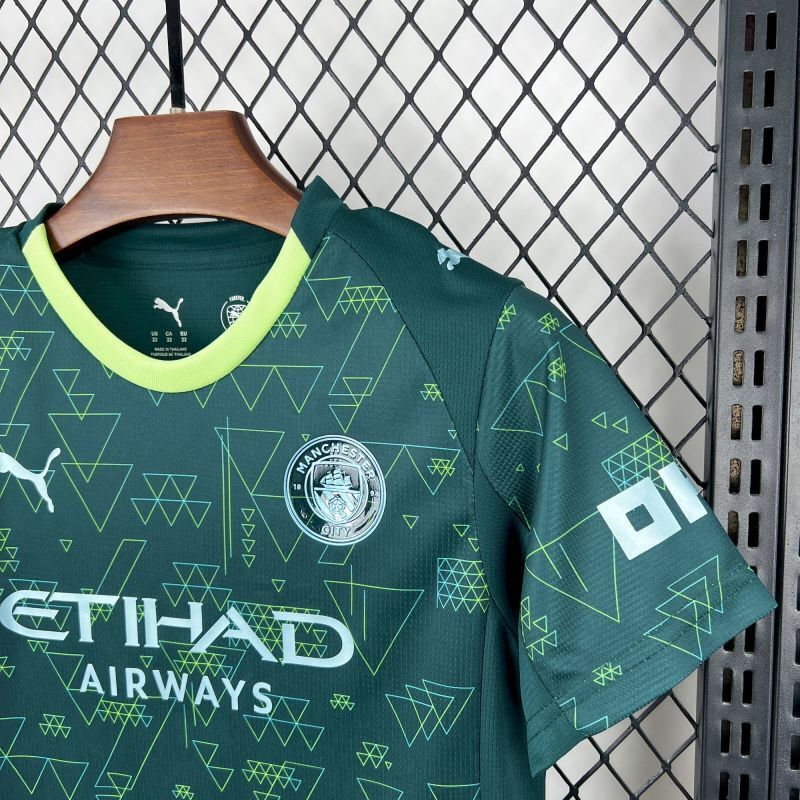 Manchester City Fourth Away Kids Kit Jersey+Shorts 2025/26