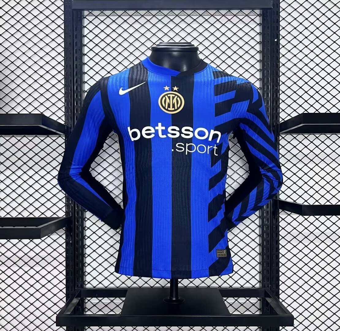 Authentic Soccer Jersey Inter Milan Home Long Sleeve Shirt 2024/25