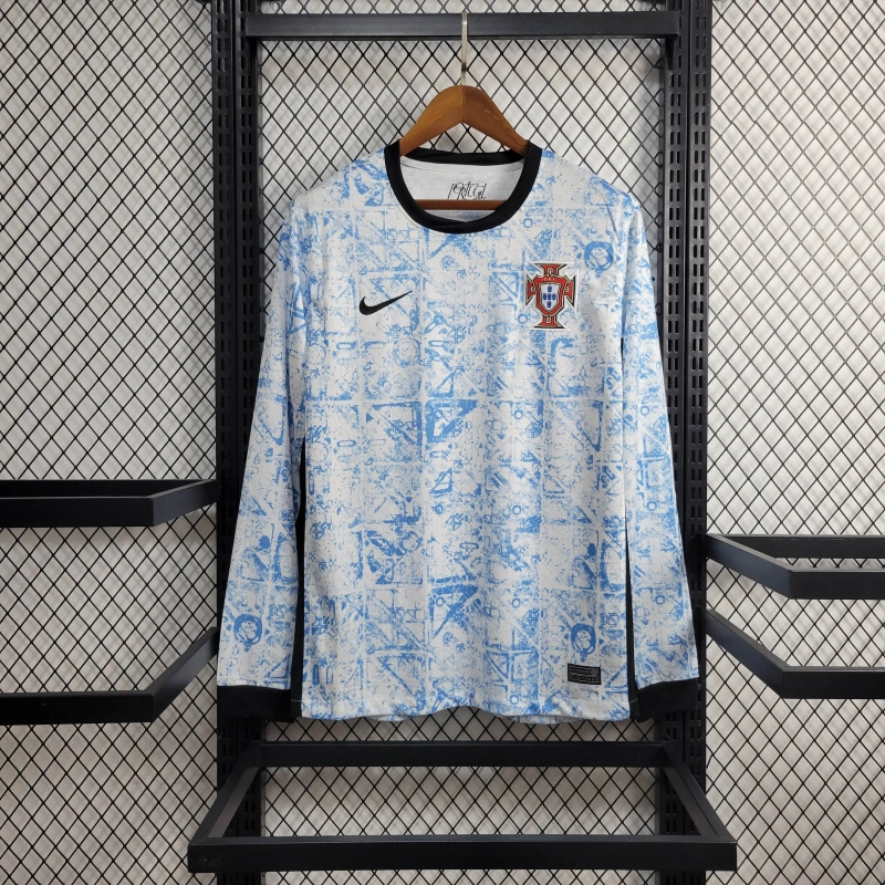Portugal Soccer Jersey Away Long Sleeve Custom Shirt EURO 2024