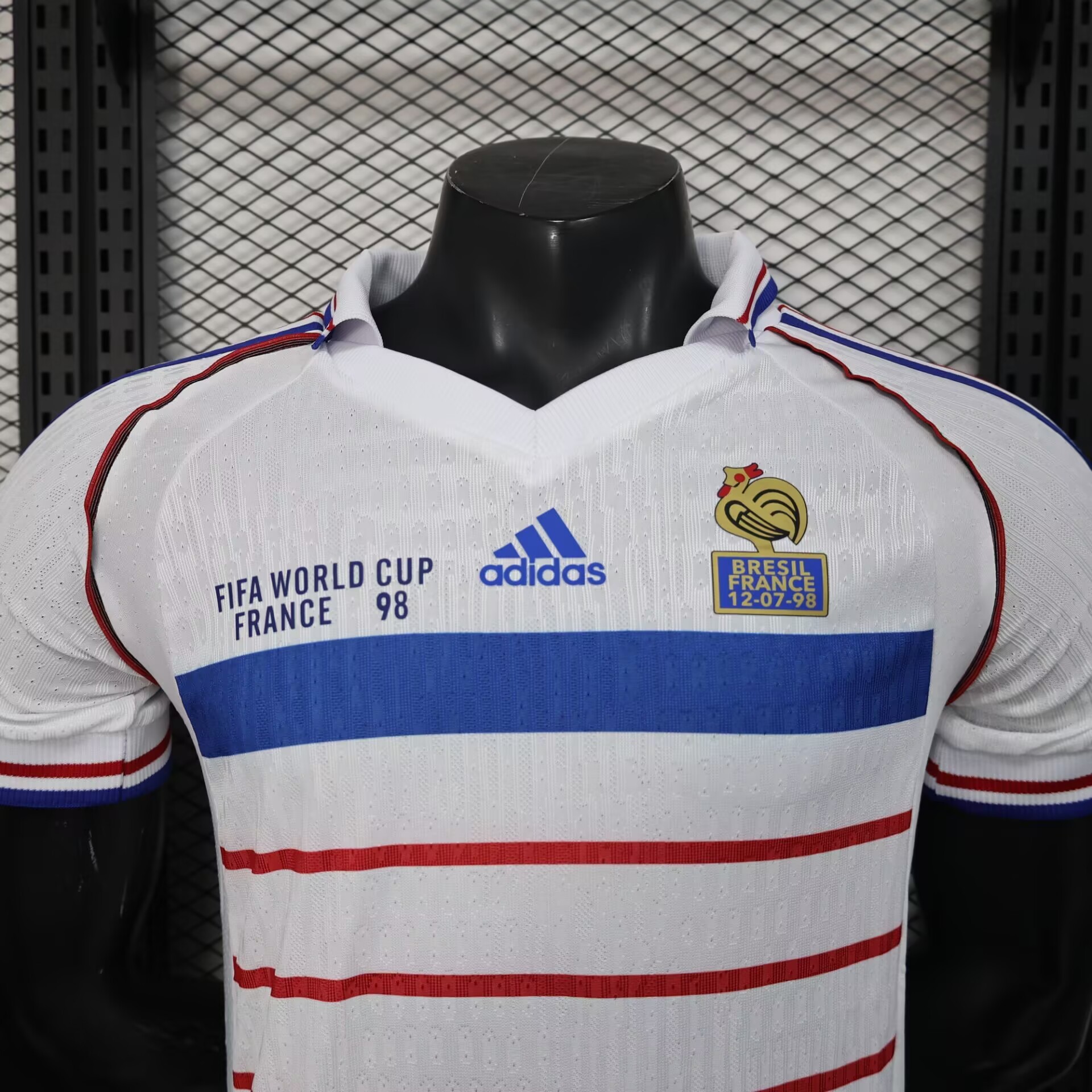 France Retro Authentic Soccer Jersey Away Shirt World Cup 1998