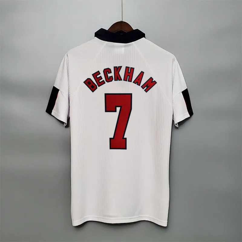 England Retro Soccer Jersey Home Custom Shirt World Cup 1998
