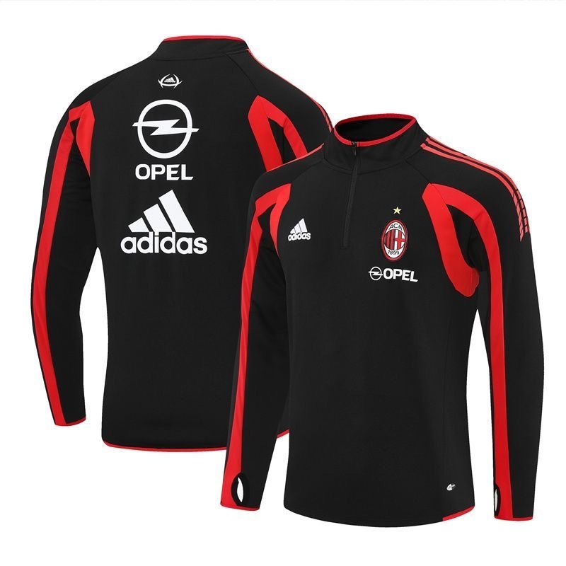 AC Milan Retro Training Kit Sweatshirt Black 2005/06