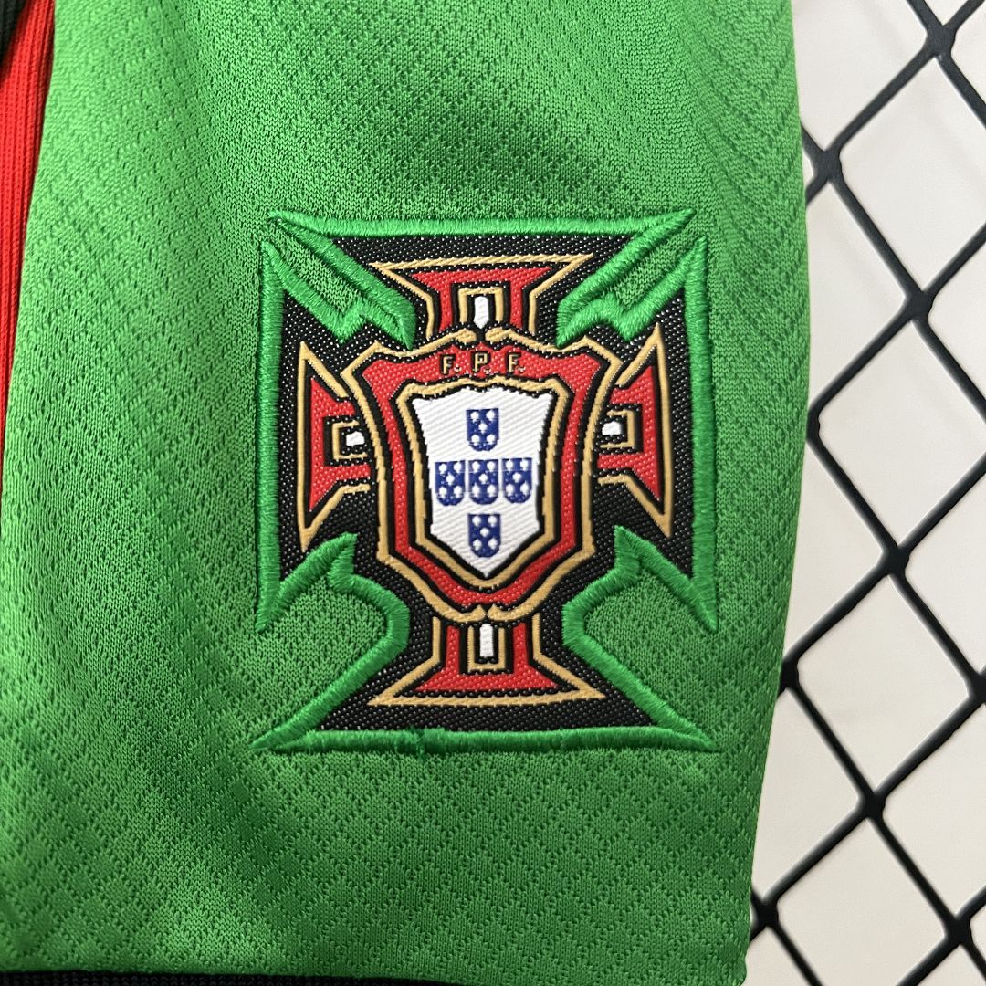 Portugal Home Football Uniform Kids Kit Jersey+Shorts EURO 2024