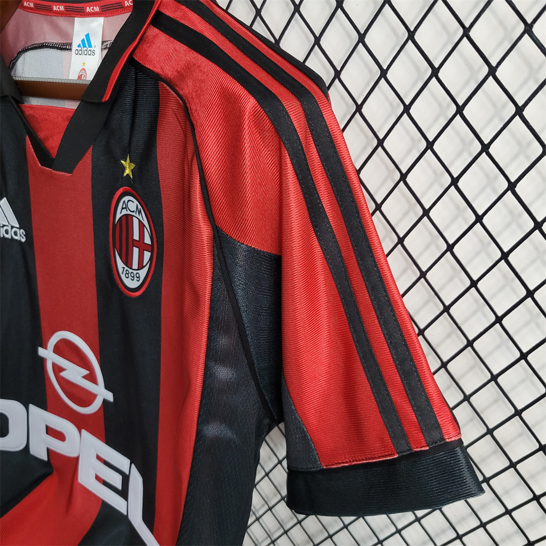 Maldini #3 AC Milan Retro Soccer Jersey Home Custom Shirt 1998/00
