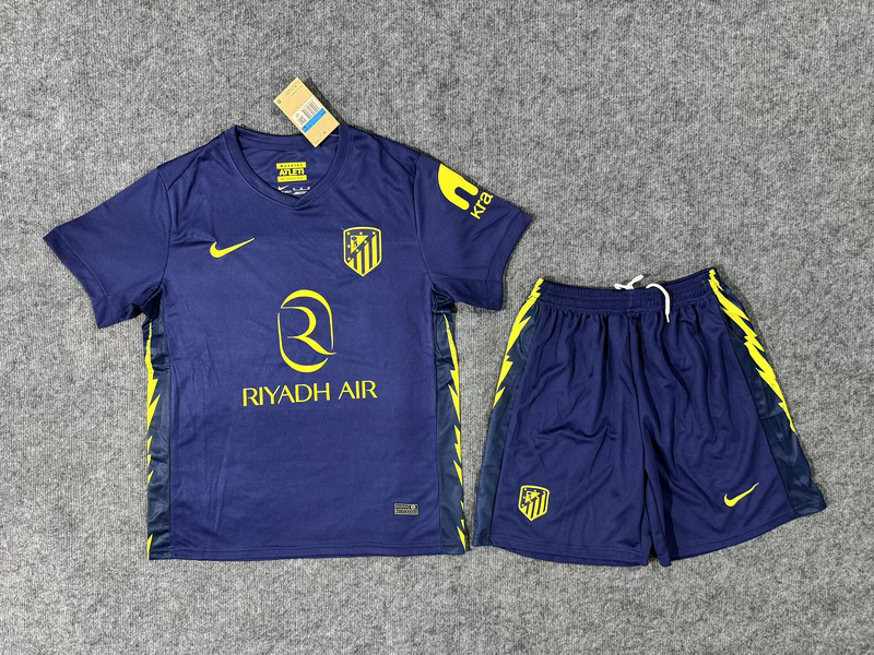 Atletico Madrid Soccer Jersey Away Kids Kit Jersey+Shorts 2025/26