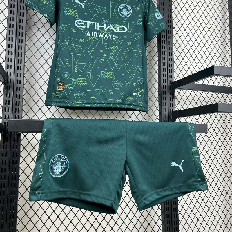 Manchester City Fourth Away Kids Kit Jersey+Shorts 2025/26