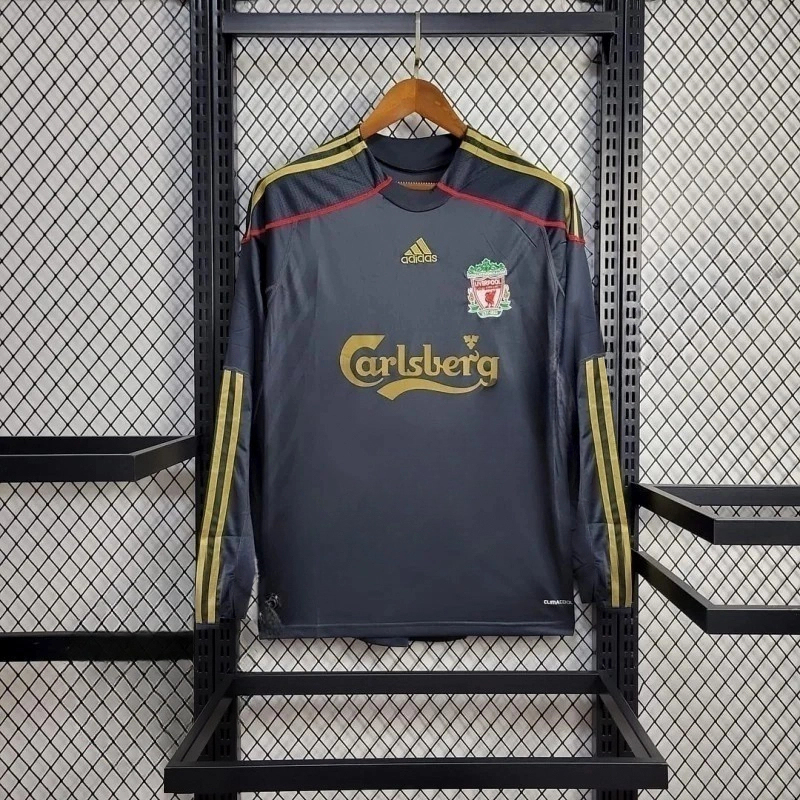 Liverpool Retro Football Jersey Away Long Sleeve Custom Shirt 2009/10