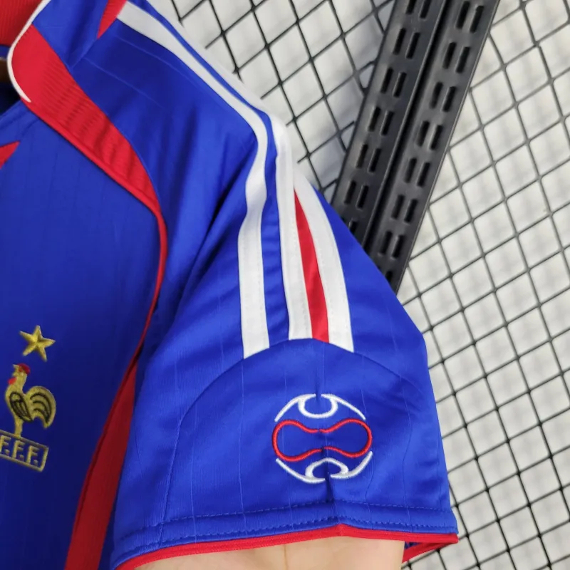 France Retro Soccer Jersey Home Custom Shirt World Cup 2006